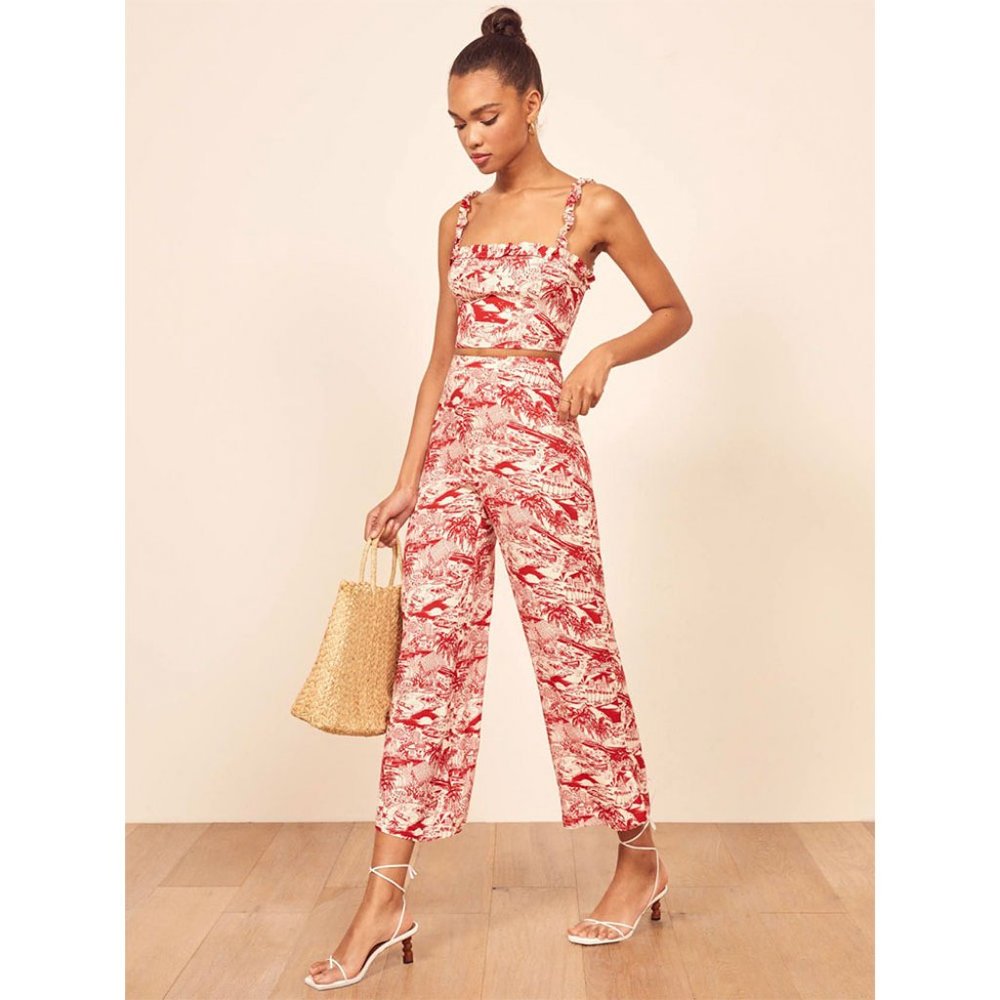 Reformation Coco Pants in Los Angeles Red Size 0